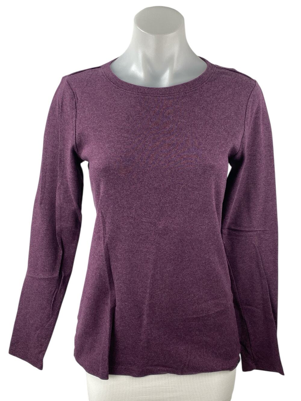Eddie Bauer Women's Purple Cotton Crew Neck Long Sleeve Pullover Sweater Top M